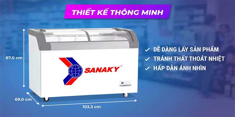 Thiết kế của Tủ đông Sanaky VH-382KB