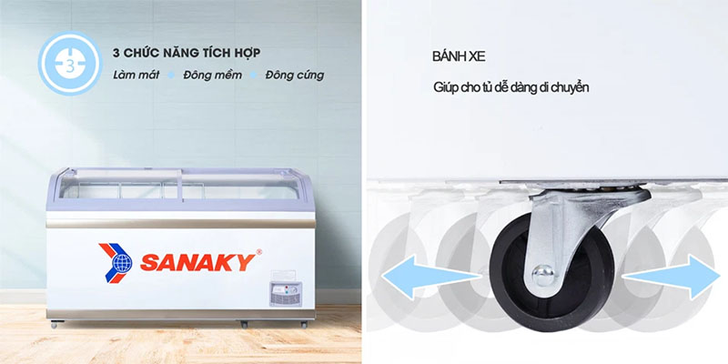 3 chức năng của Tủ đông mặt kính Sanaky VH-888KA