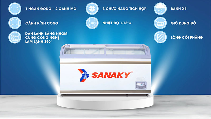 Tủ đông mặt kính Sanaky VH-888KA