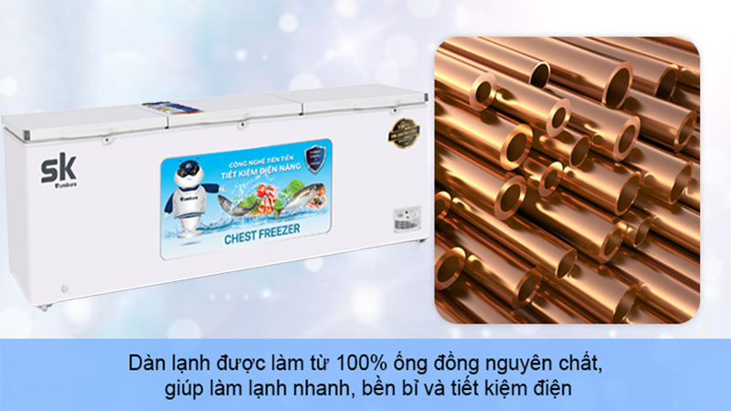 Chất liệu dàn lạnh của Tủ đông Sumikura SKF-1350S