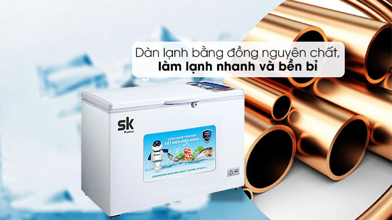 Chất liệu dàn lạnh của Tủ đông Sumikura SKF-300S