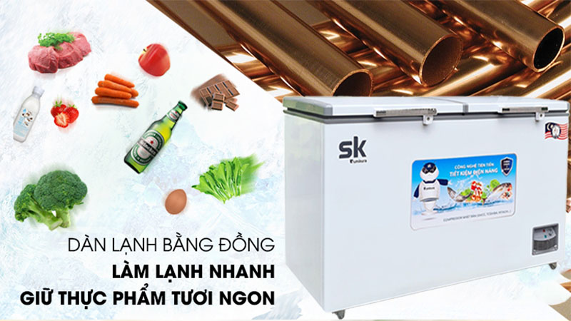 Chất liệu dàn lạnh của Tủ đông Sumikura SKF-650S