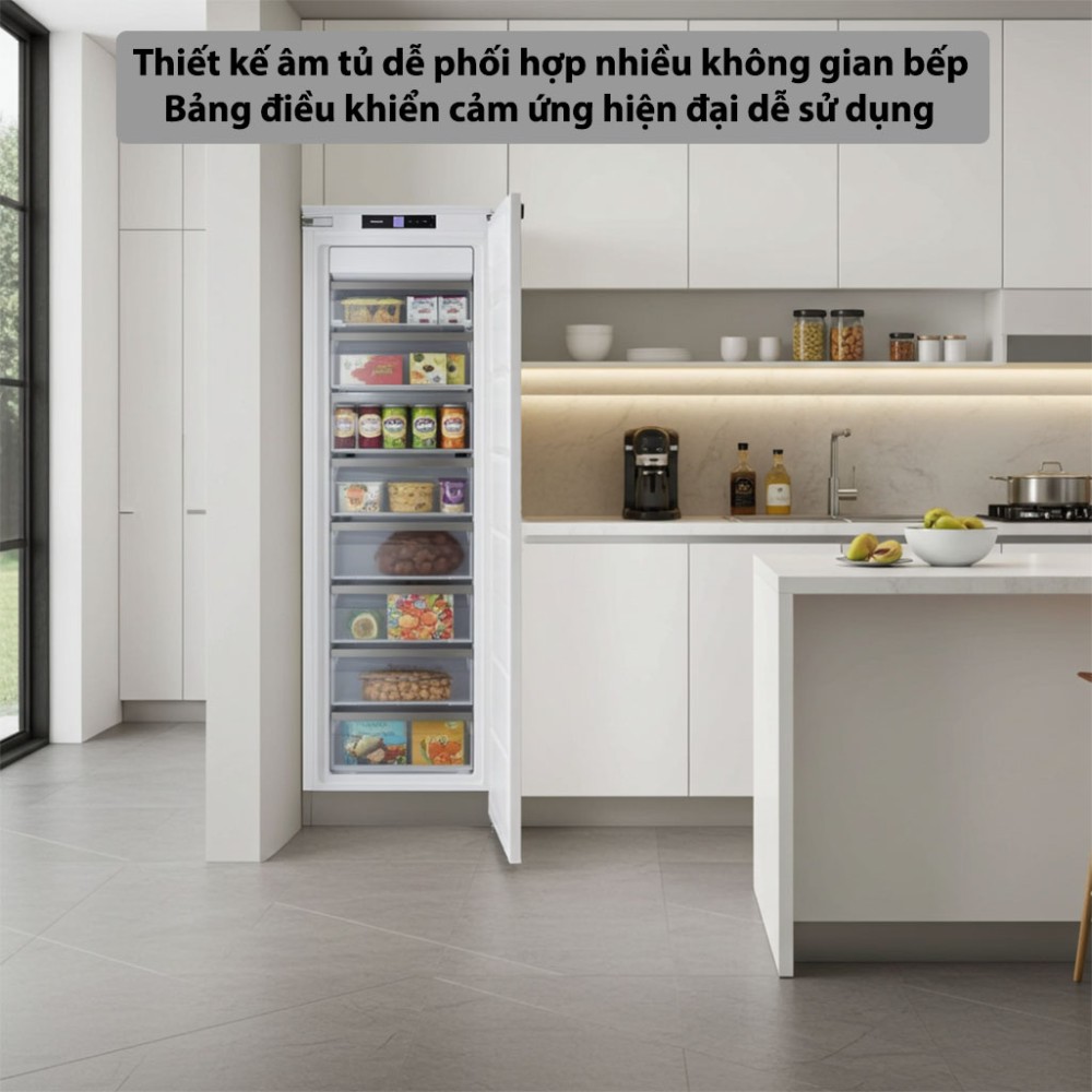 Tủ đông âm tủ Miele FNS 7740D 125 Gala thiết kế sang trọng, bảng điều khiển hiện đại dễ sử dụng