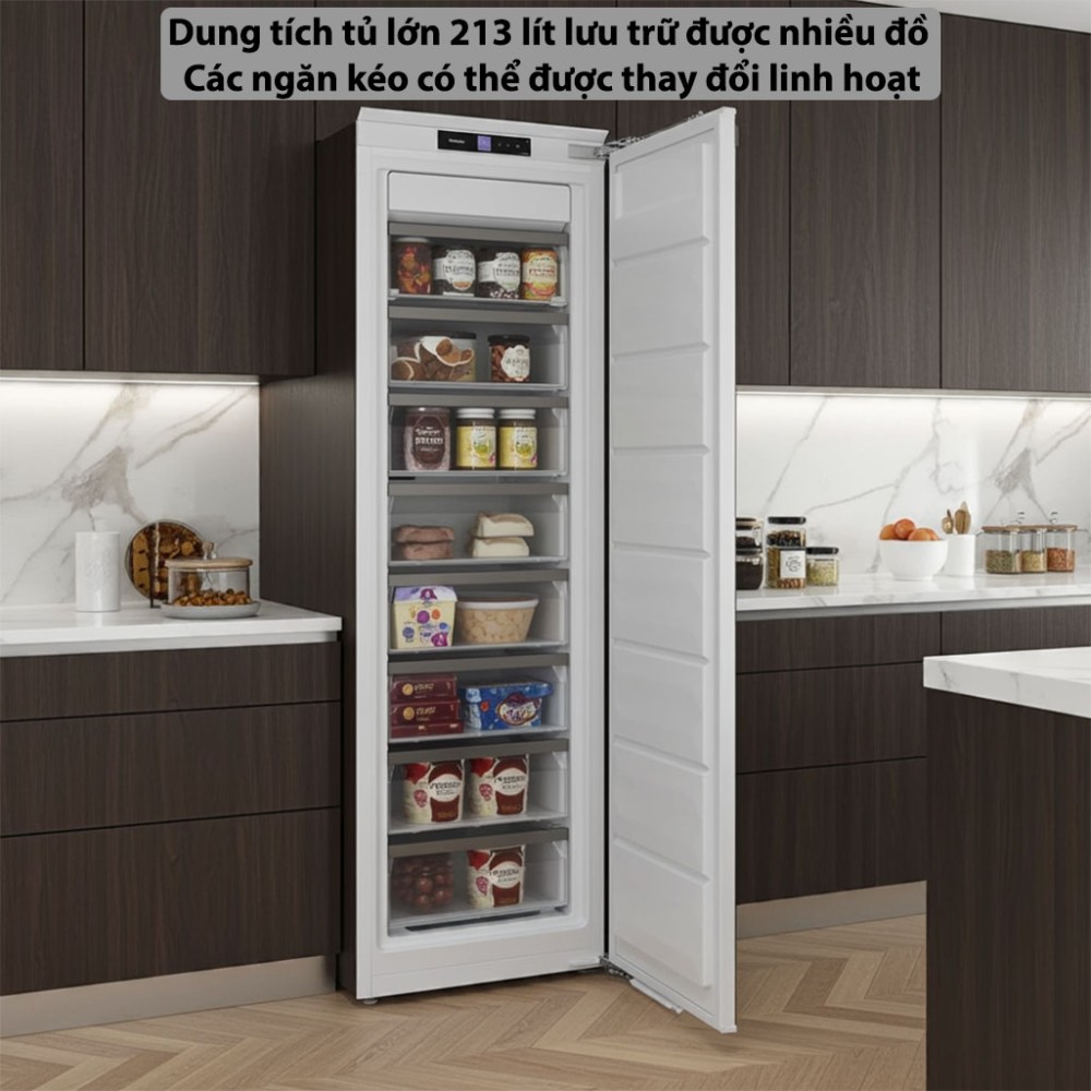Tủ đông âm tủ Miele FNS 7740D 125 Gala dung tích phù hợp sử dụng cho gia đình
