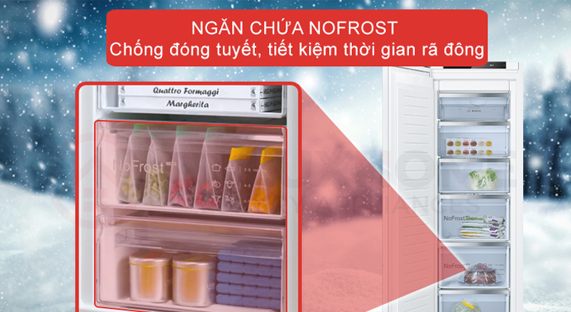 Tiết kiệm thời gian rã đông hơn với công nghệ chống đóng tuyết NoFrost