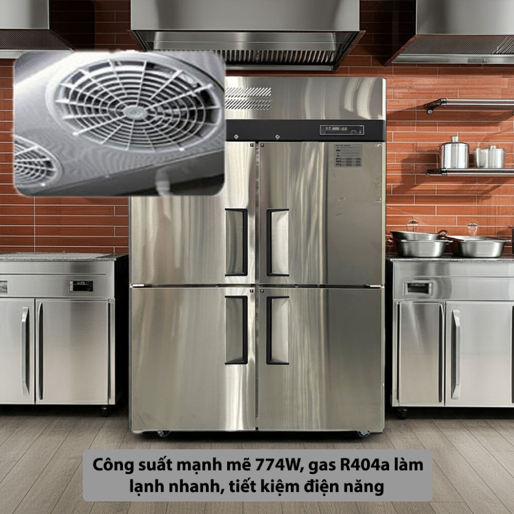 Tủ đông công nghiệp Turbo Air KF45-4P công suất mạnh mẽ làm lạnh nhanh, tiết kiệm điện