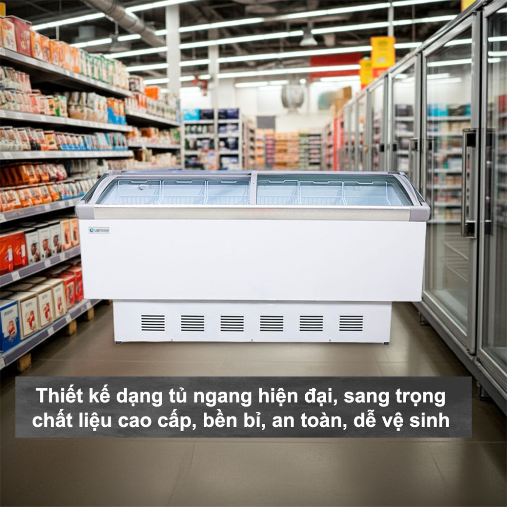 Tủ đông đảo mặt kính phẳng Lightcool SD-798 598L thiết kế kiểu dáng hiện đại, sang trọng