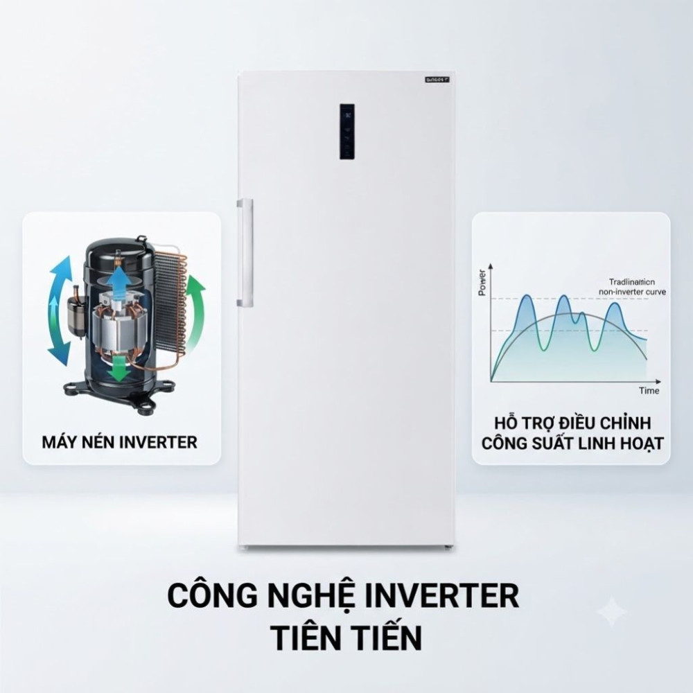 Tủ đông đứng Sanden inverter 500 lít SFN-0500 - Hàng chính hãng