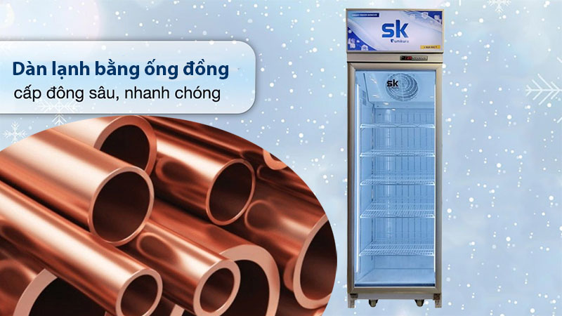 Chất liệu dàn lạnh của Tủ đông đứng mặt kính Sumikura SKFG-50HZ1