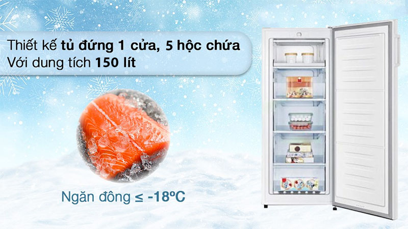 Dung tích của Tủ đông đứng Sumikura SKFU-155.HSA