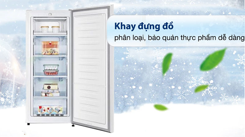 Thiết kế ngăn đựng của Tủ đông đứng Sumikura SKFU-155.HSA