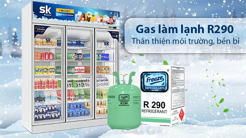 Gas làm lạnh của Tủ đông đứng mặt kính Sumikura SKFG-180.HZ3