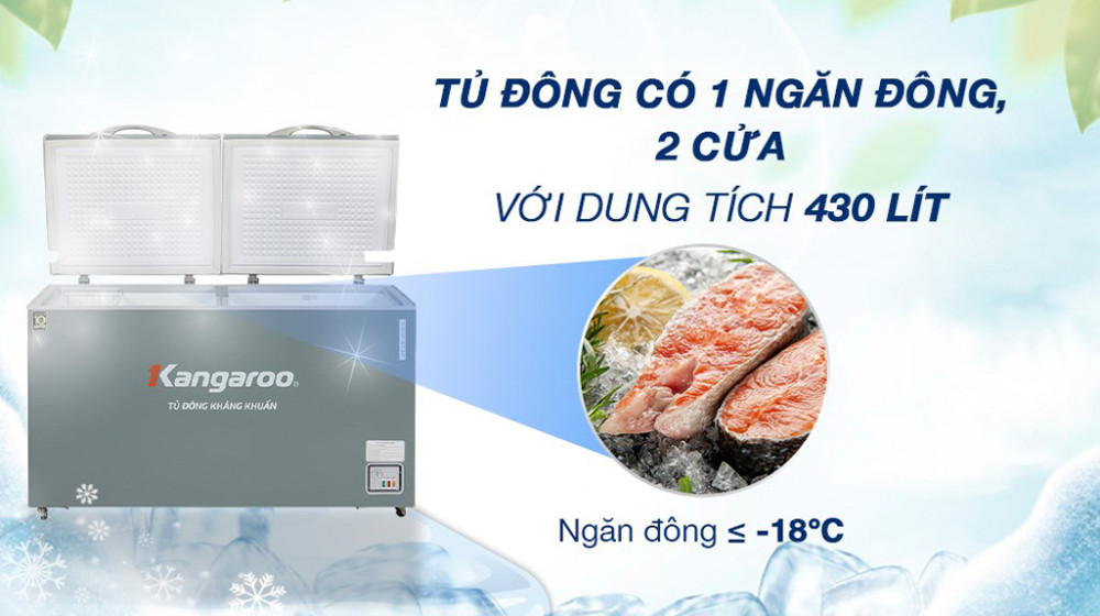 Dung tích 430 lít rộng rãi, bảo quản được nhiều thực phẩm