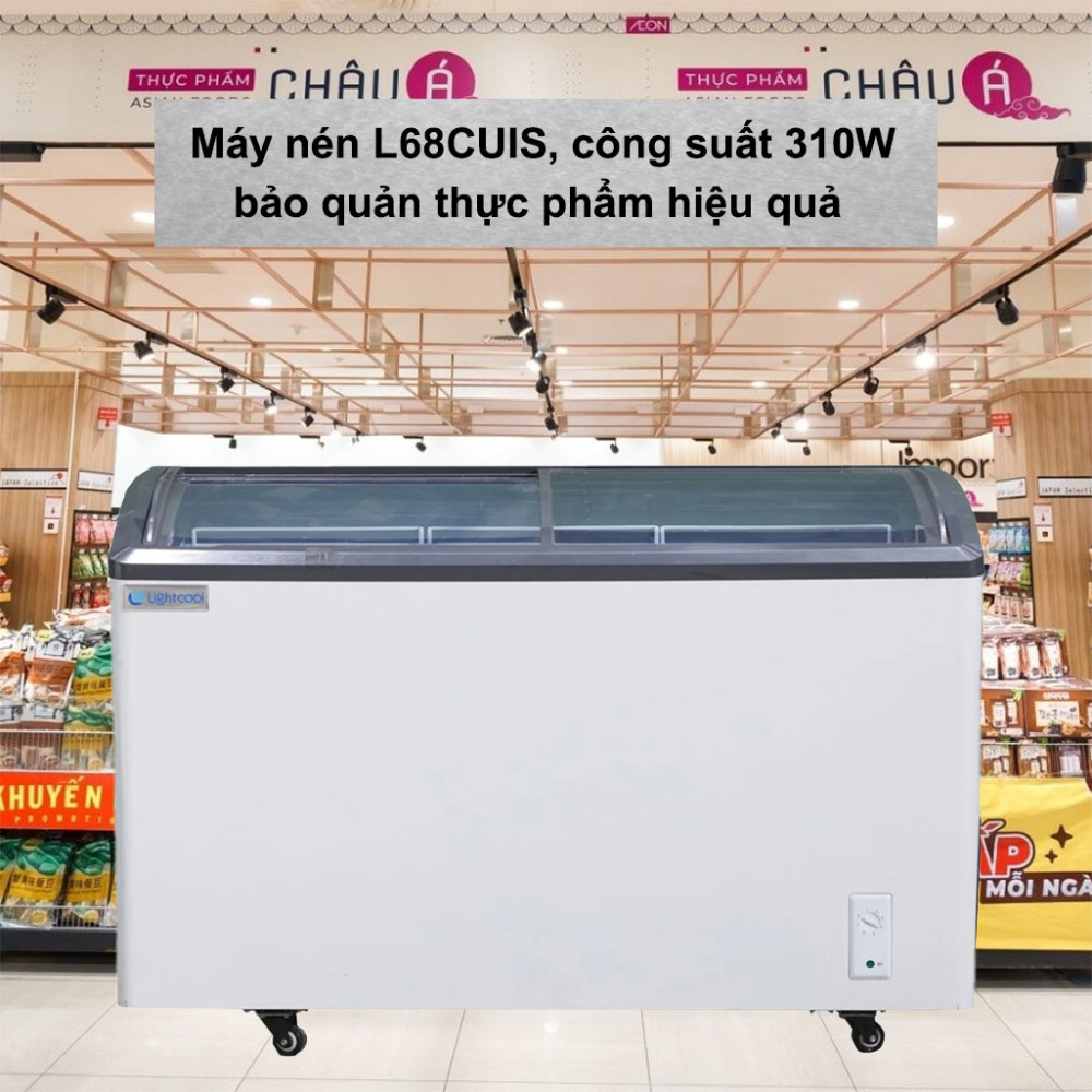 Tủ đông kem Lightcool SD-418Y 418L hoạt động với công suất mạnh mẽ