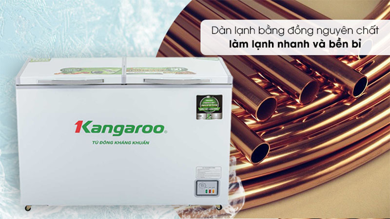 Chất liệu dàn lạnh của Tủ đông kháng khuẩn Inverter Kangaroo 286 lít KG399IC1