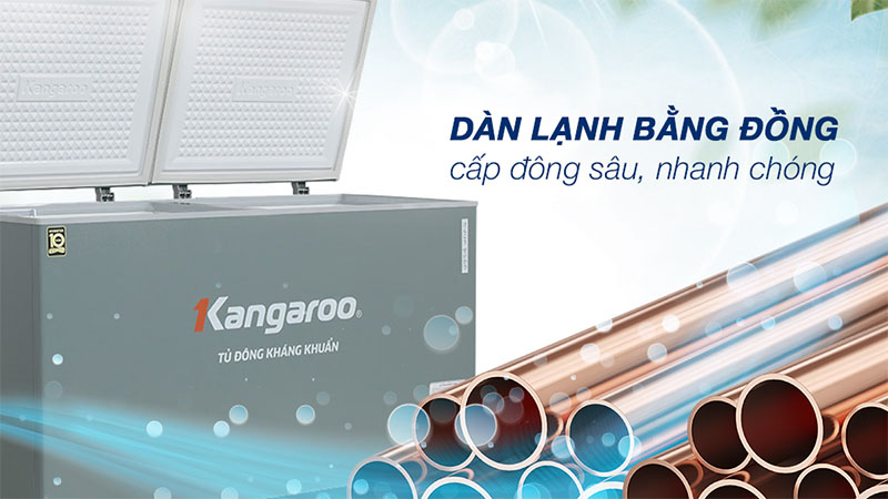 Chất liệu dàn lạnh của Tủ đông kháng khuẩn Inverter Kangaroo 430 lít KGFZ490IG1