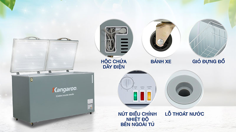 Tiện ích của Tủ đông kháng khuẩn Inverter Kangaroo 430 lít KGFZ490IG1