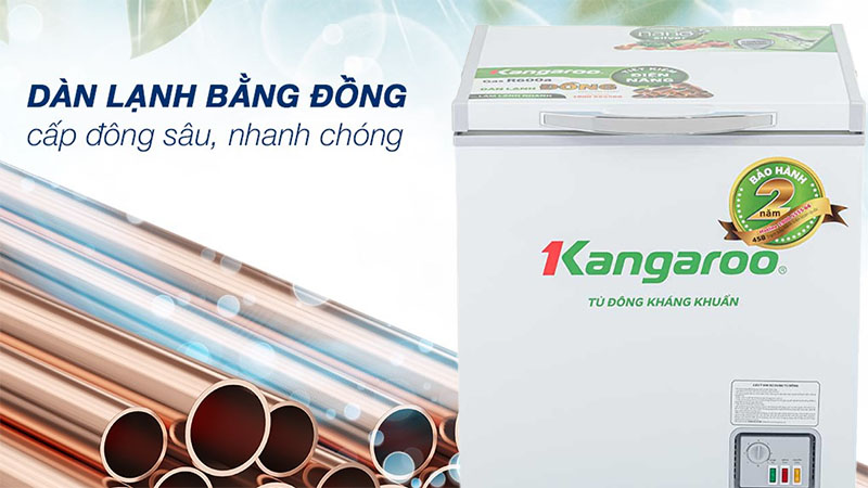 Chất liệu dàn lạnh của Tủ đông kháng khuẩn Kangaroo 90 lít KG168NC1