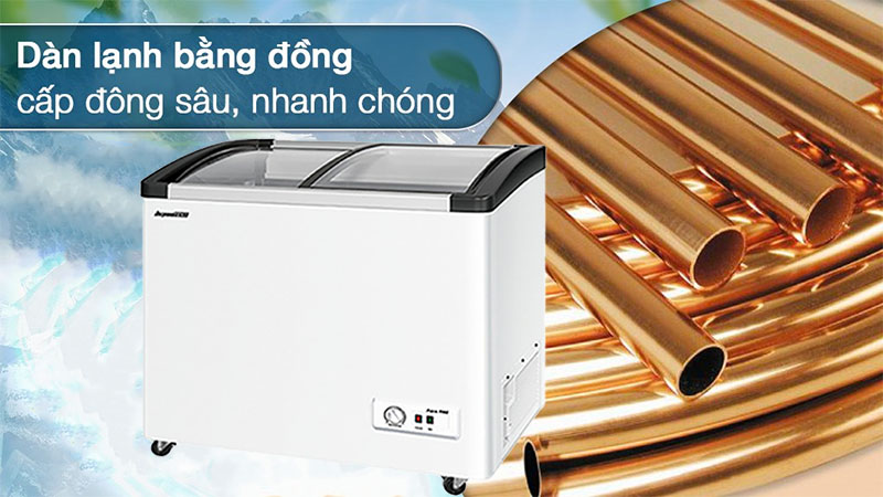 Chất liệu dàn lạnh của Tủ đông mặt kính lùa Aquafine JW-1200F