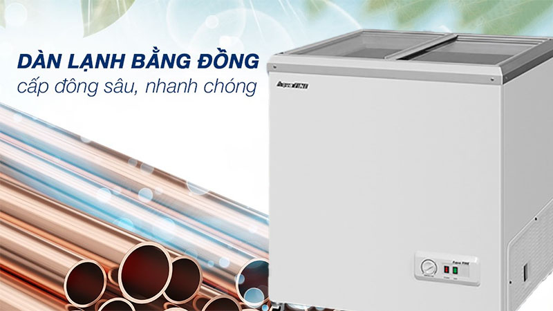 Chất liệu dàn lạnh của Tủ đông kính lùa AquaFine JW-200F