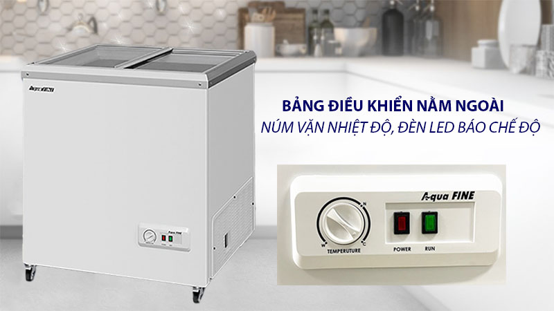 Bảng điều khiển của Tủ đông kính lùa AquaFine JW-200F