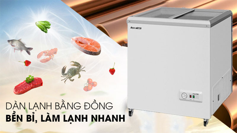 Chất liệu dàn lạnh của Tủ đông kính lùa AquaFine JW-245F