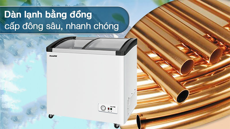 Chất liệu dàn lạnh của Tủ đông kính lùa Aquafine JW-1500F