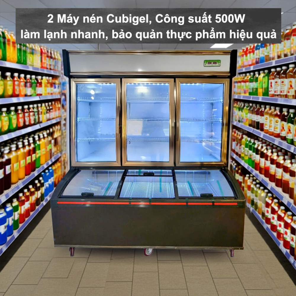 Tủ đông mát 2 chế độ Lightcool SC-1760D 1170L với công suất mạnh mẽ cho hiệu suất làm lạnh nhanh