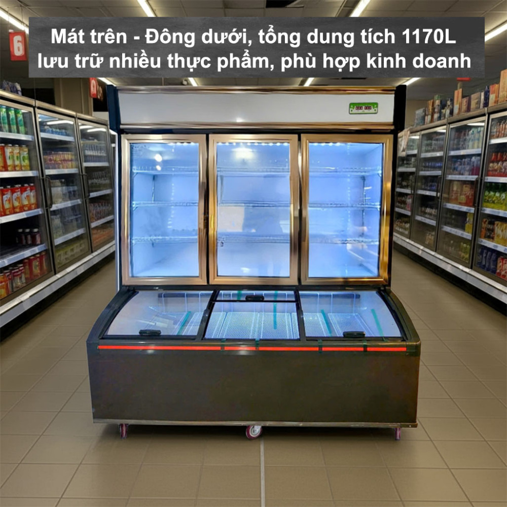 Tủ đông mát 2 chế độ Lightcool SC-1760D 1170L dung tích tủ lớn phù hợp kinh doanh