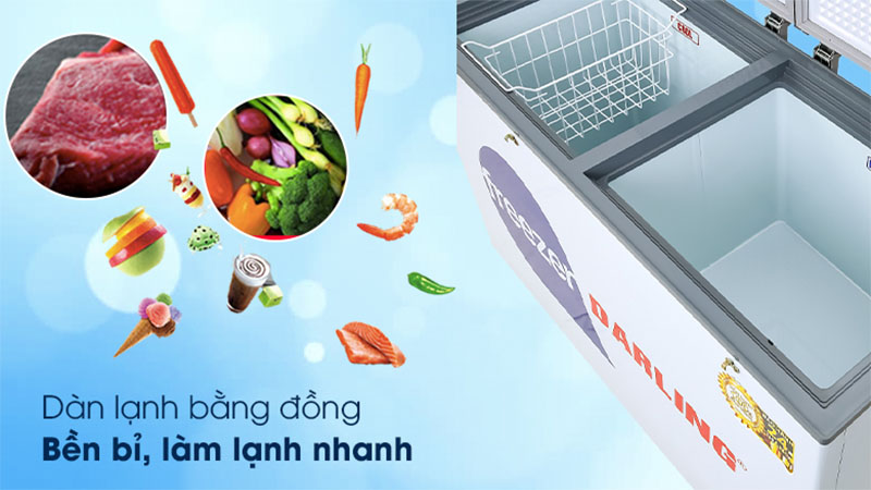 Chất liệu dàn lạnh của Tủ đông mát 260 lít Darling DMF-3999-W2