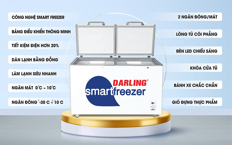 Tủ đông mát 370L Darling DMF-3699WS