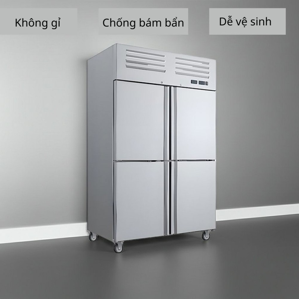 Tủ đông mát 4 cánh inox H&C CDB1.0L4ARF - Hàng chính hãng