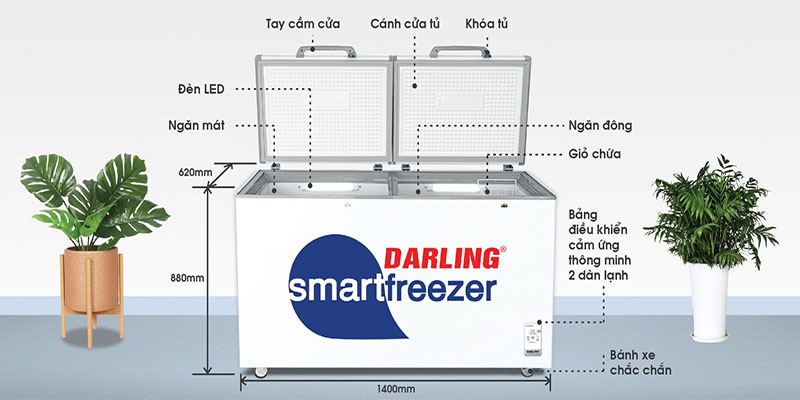 Tủ đông mát 450L Darling DMF-4699WS-4