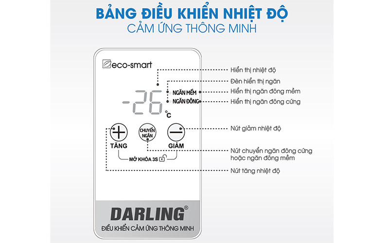 Bảng điều khiển của Tủ đông mát 450L Darling DMF-4699WS-4