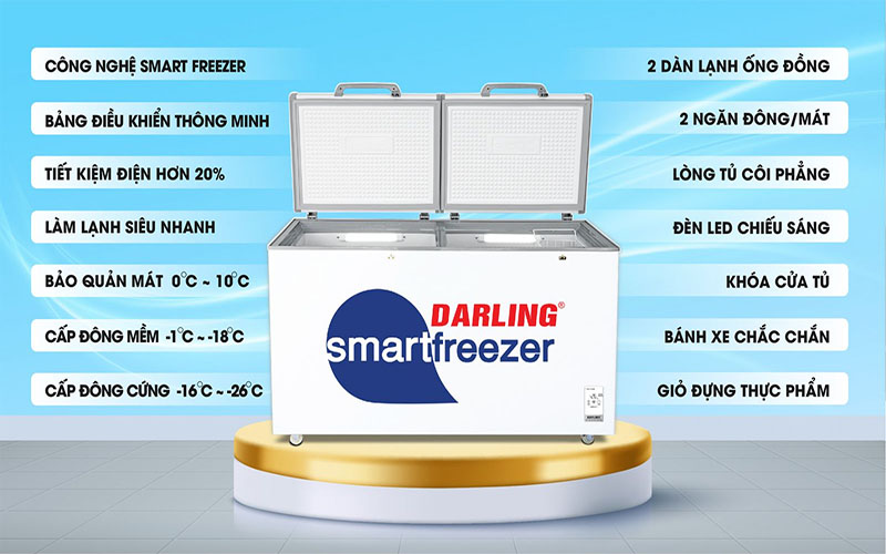 Tủ đông mát 450L Darling DMF-4699WS-4