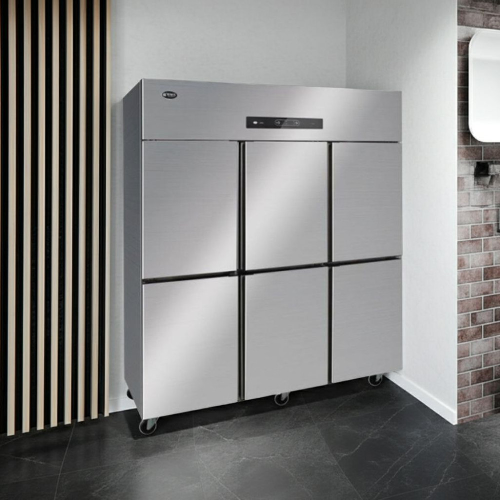 Tủ đông mát 6 cánh inox 2 ngăn lạnh trực tiếp Oucboll BCD-1800 - 990 lít - thiết kế