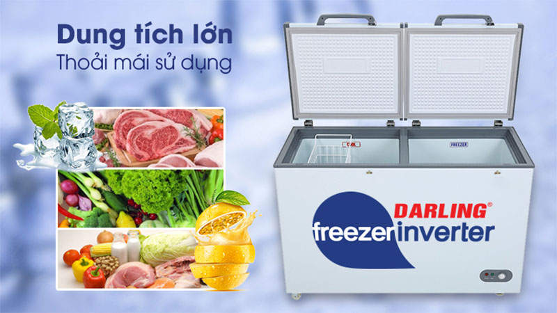 Dung tích của Tủ đông mát Inverter 370 lít Darling DMF-3999WI2