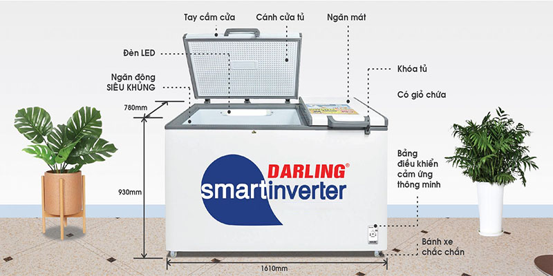 Tủ đông mát Inverter 770 lít Darling DMF-7699WSI-4