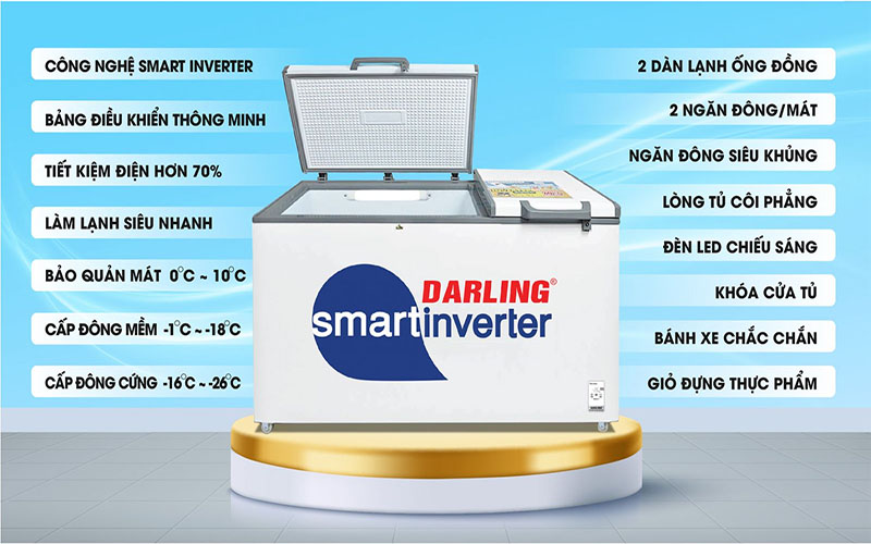 Tủ đông mát Inverter 770 lít Darling DMF-7699WSI-4