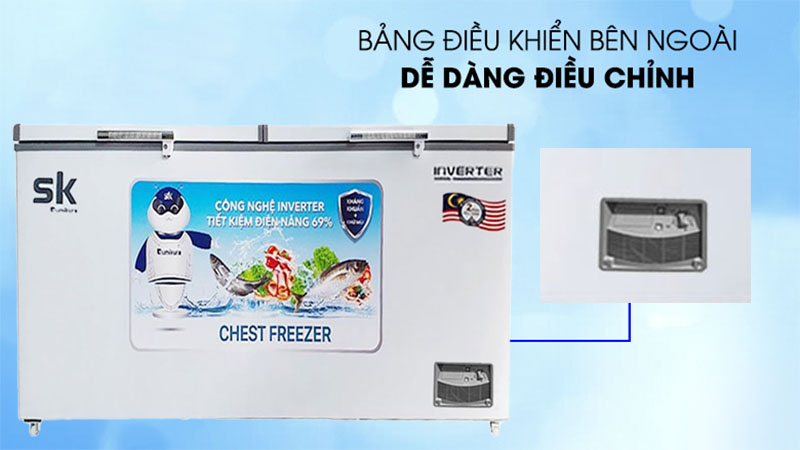 Bảng điều khiển của Tủ đông mát Inverter Sumikura SKF-400DI