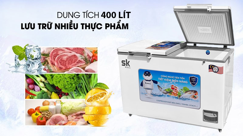 Dung tích của Tủ đông mát Sumikura SKF-400D