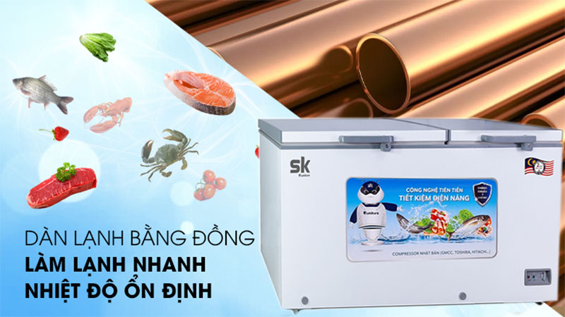 Chất liệu dàn lạnh của Tủ đông mát Sumikura SKF-500D