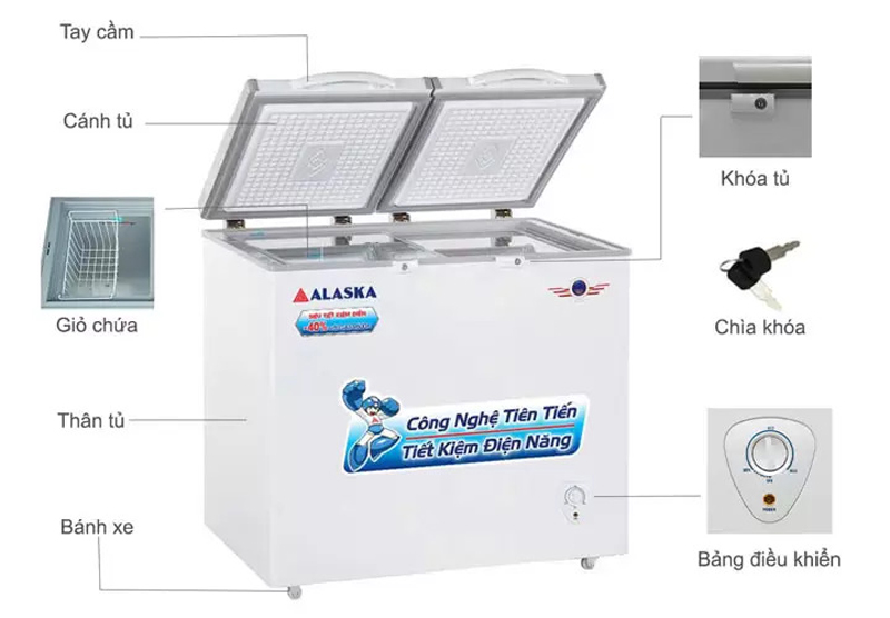 Cấu tạo của tủ đông mát Alaska BCD3568N