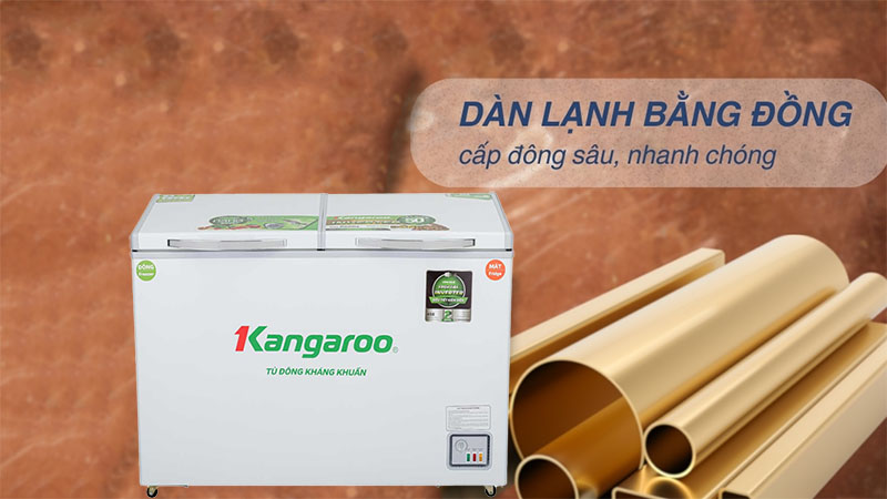 Chất liệu dàn lạnh của Tủ đông mát kháng khuẩn Inverter Kangaroo 230 lít KG320IC2