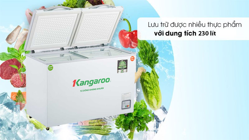 Dung tích của Tủ đông mát kháng khuẩn Inverter Kangaroo 230 lít KG320IC2