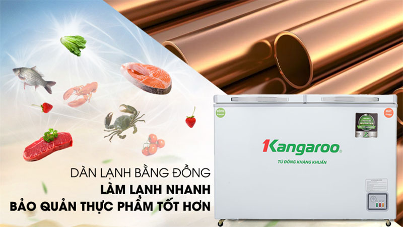 Chất liệu dàn lạnh của Tủ đông mát kháng khuẩn Inverter Kangaroo 252 lít KG400IC2