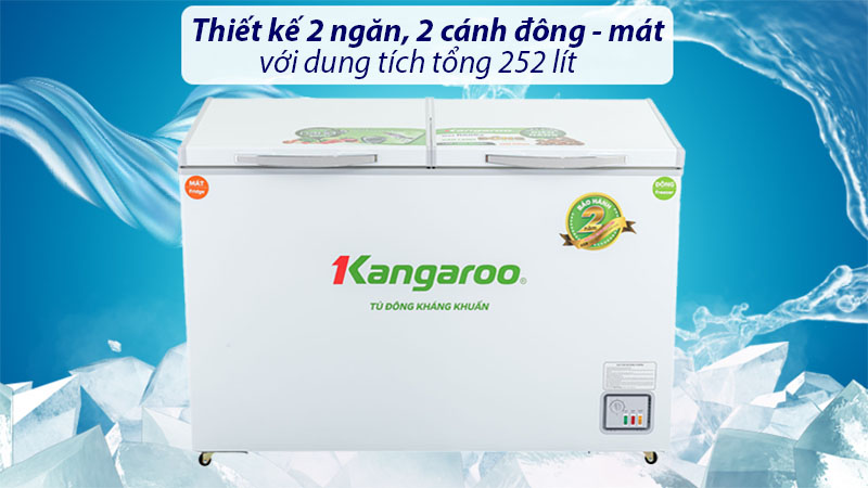 Dung tích của Tủ đông mát kháng khuẩn Kangaroo 252 lít KG398C2