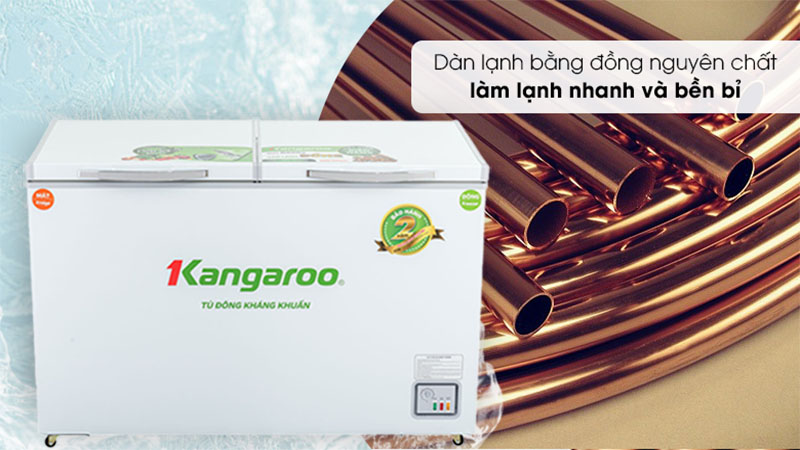 Chất liệu dàn lạnh của Tủ đông mát kháng khuẩn Kangaroo 252 lít KG398C2