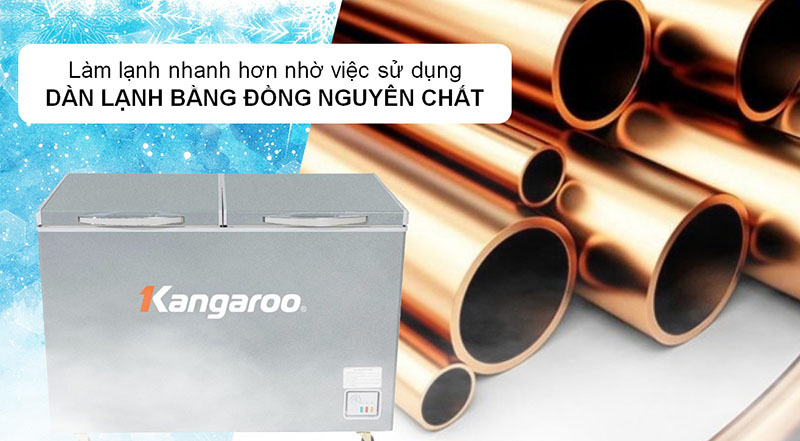 Chất liệu dàn lạnh của Tủ đông mát kháng khuẩn Kangaroo 252 lít KGFZ318NG2