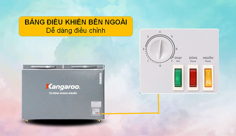 Bảng điều khiển của Tủ đông mát kháng khuẩn Kangaroo 252 lít KGFZ318NG2